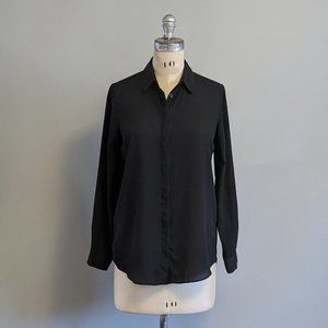 ASOS Long Sleeve Black Button Down Business Casual Workwear Minimalist  Size 2